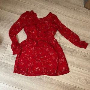 Red dress - floral and feminine